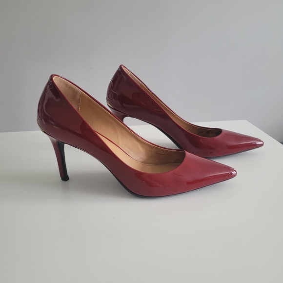 Calvin Klein Gayle Women's Pointy Toe Classic Pump Dress Heels Crimson Red - Picture 3 of 16